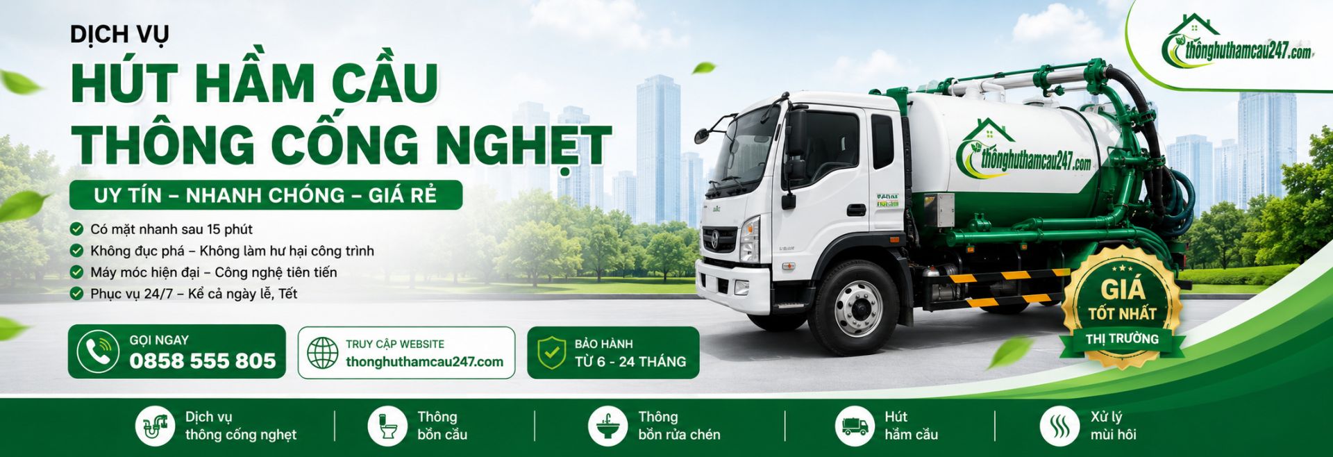 Dịch vụ thông cống nghẹt và hút hầm cầu chuyên nghiệp